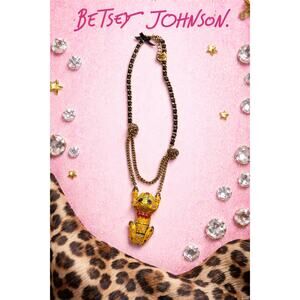 Betsey Johnson "Jungle Fever" Leopard Pendant Necklace